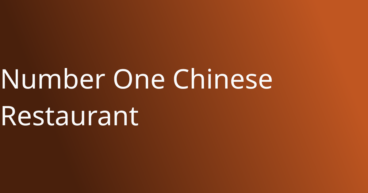 Best Chinese in Jersey City, NJ Number One Chinese Restaurant Order